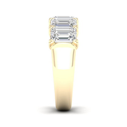 4 CTW Five Stone Emerald Lab Grown Diamond Anniversary Band