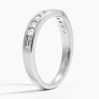 Channel Set 0.22CTW Round Lab Grown Diamond Wedding Band