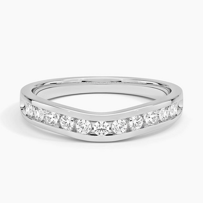 Channel Set 0.22CTW Round Lab Grown Diamond Wedding Band