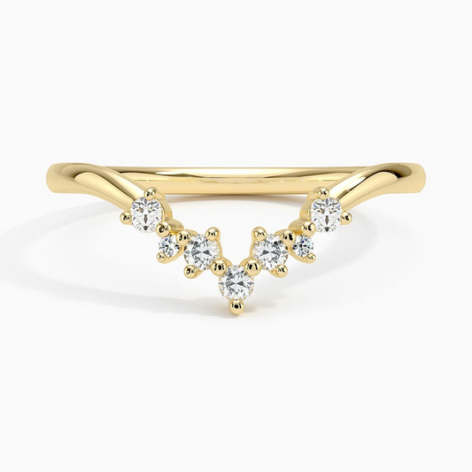 0.11CTW Lab Grown Diamond Cheveron Wedding Band