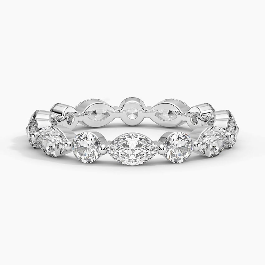 Marquise And Round Cut Lab Grown Diamond Eternity Wedding Band