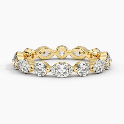 Marquise And Round Cut Lab Grown Diamond Eternity Wedding Band