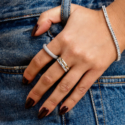 0.77CTW Lab Grown Diamond Flush Setting Wedding Band