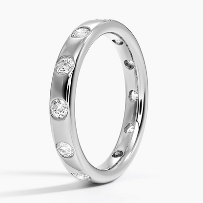 0.77CTW Lab Grown Diamond Flush Setting Wedding Band