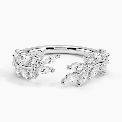 0.50 CTW Sweeping Lab Grown Diamond 14k Gold Open Wedding Band