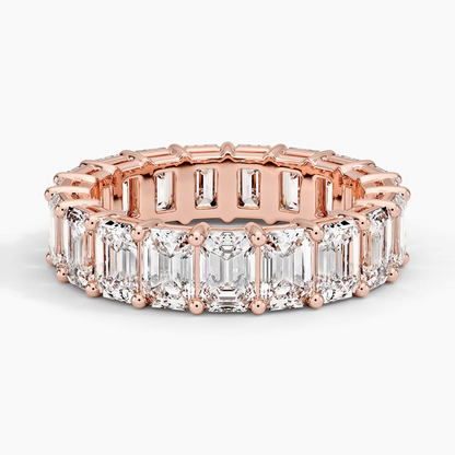 Emerald Cut Lab Grown Diamond Full Eternity Stacking Wedding Band