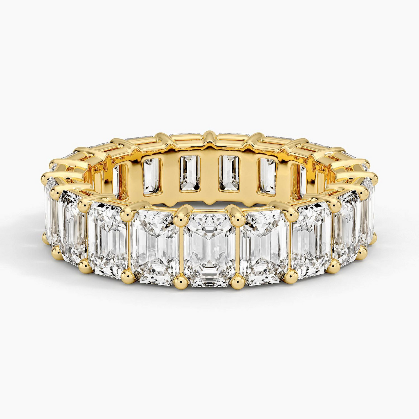 Emerald Cut Lab Grown Diamond Full Eternity Stacking Wedding Band