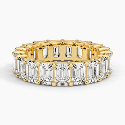 Emerald Cut Lab Grown Diamond Full Eternity Stacking Wedding Band