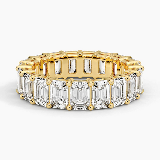 Emerald Cut Lab Grown Diamond Full Eternity Stacking Wedding Band