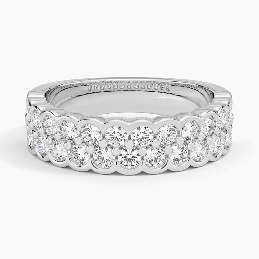 0.97CTW Lab Grown Diamond Semi Bezel Set Wedding Band