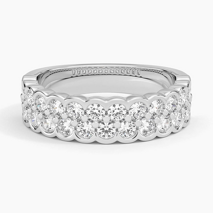 0.97CTW Lab Grown Diamond Semi Bezel Set Wedding Band