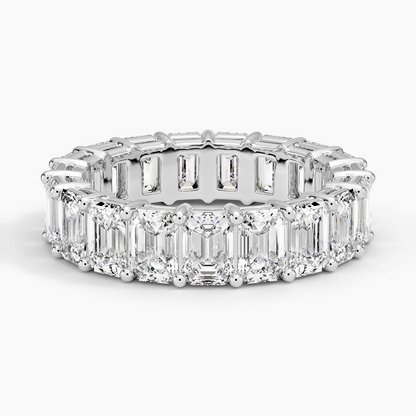 Emerald Cut Lab Grown Diamond Full Eternity Stacking Wedding Band