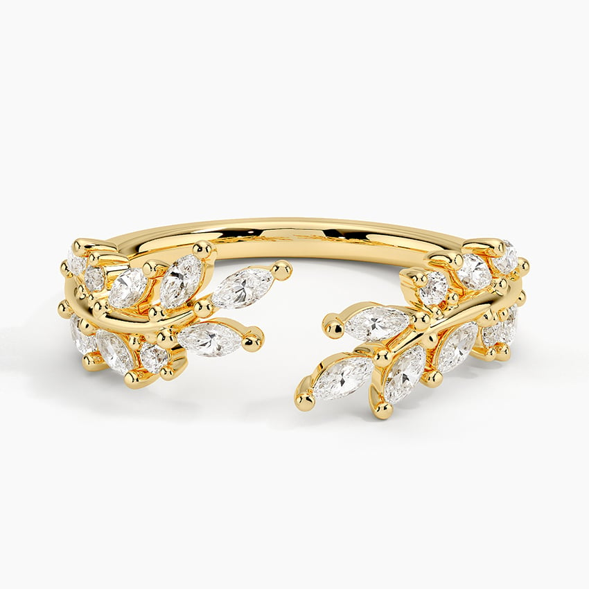 0.50 CTW Sweeping Lab Grown Diamond 14k Gold Open Wedding Band