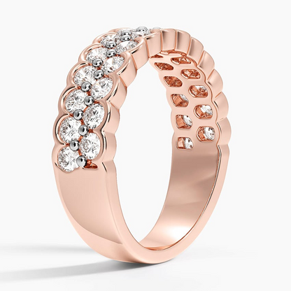 0.97CTW Lab Grown Diamond Semi Bezel Set Wedding Band