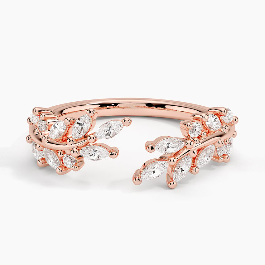 0.50 CTW Sweeping Lab Grown Diamond 14k Gold Open Wedding Band