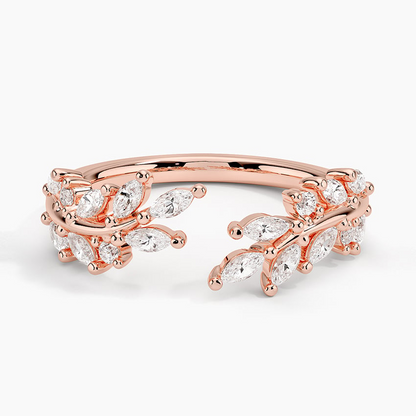 0.50 CTW Sweeping Lab Grown Diamond 14k Gold Open Wedding Band