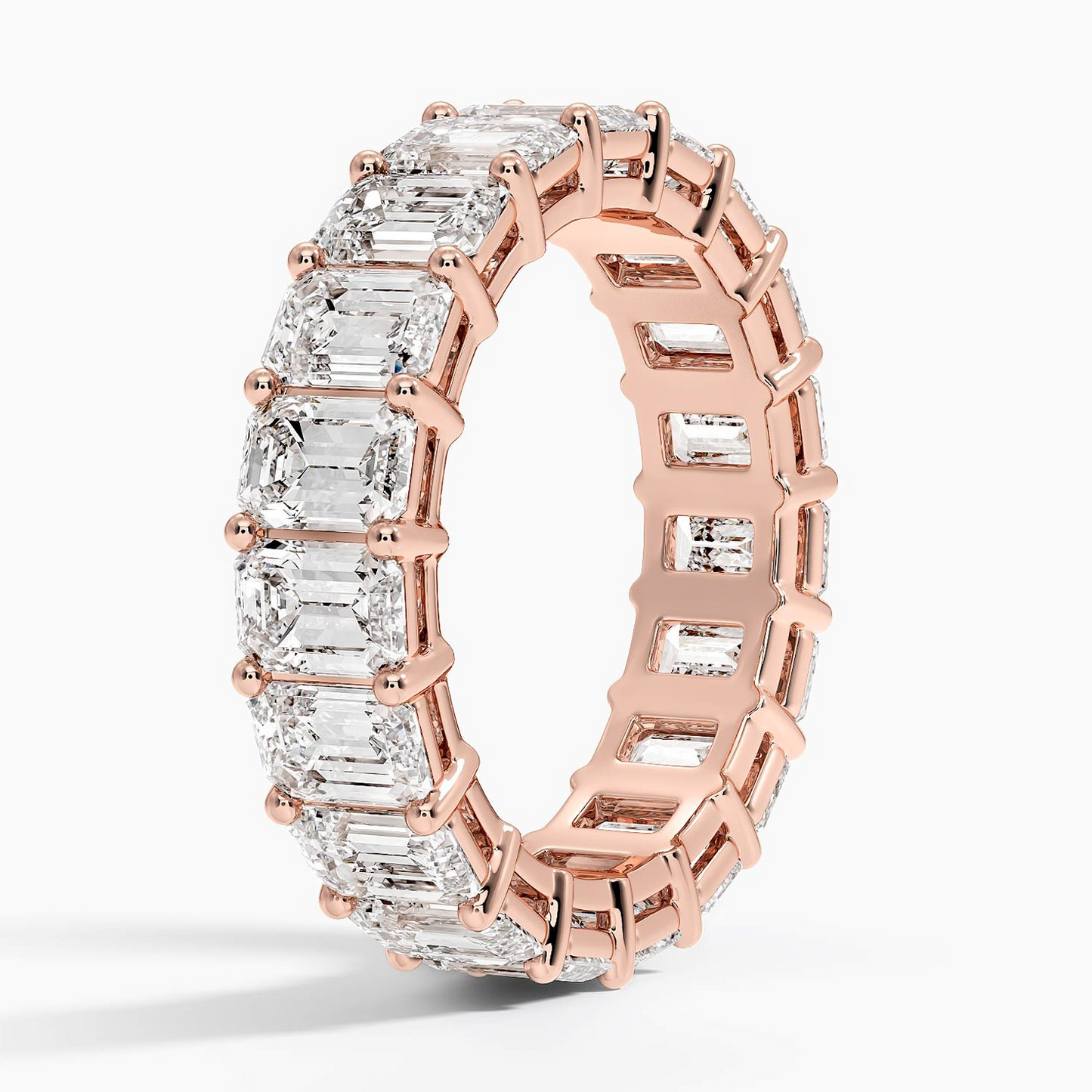 Emerald Cut Lab Grown Diamond Full Eternity Stacking Wedding Band