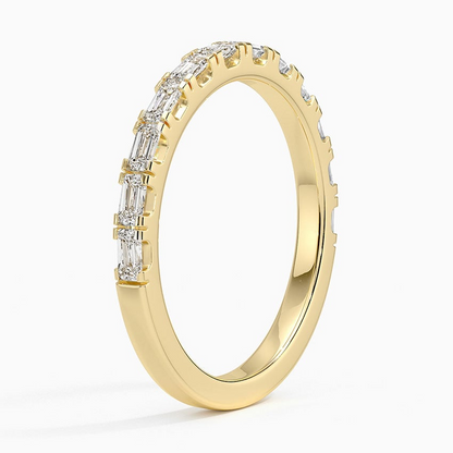 0.45 CTW Baguette Lab Grown Diamond 18k Solid Gold Diamond Wedding Band