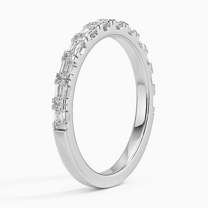 0.45 CTW Baguette Lab Grown Diamond 18k Solid Gold Diamond Wedding Band