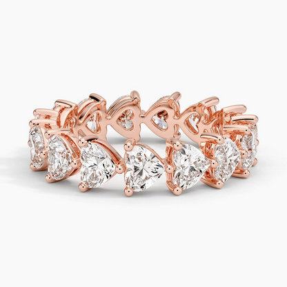 Heart Shaped Full Eternity Lab Grown Diamond Wedding Band