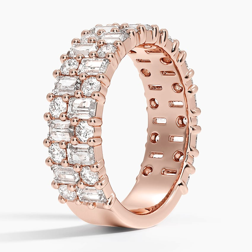 0.57CTW Round & Baguette Lab Grown Diamond Wedding Band