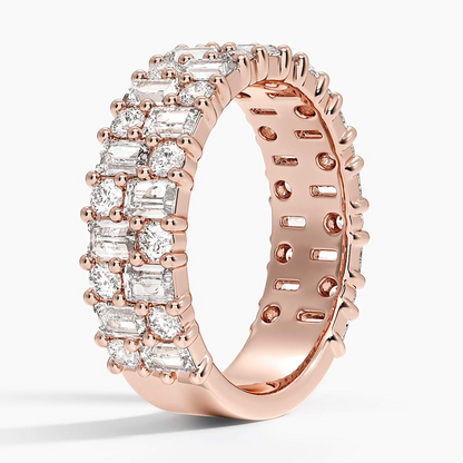 0.57CTW Round & Baguette Lab Grown Diamond Wedding Band