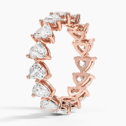 Heart Shaped Full Eternity Lab Grown Diamond Wedding Band