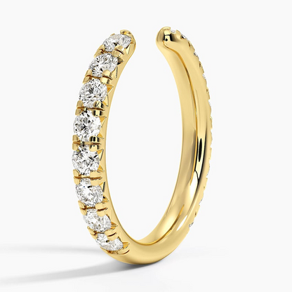 0.88CTW Round Lab Grown Diamond Open Shank Wedding Band