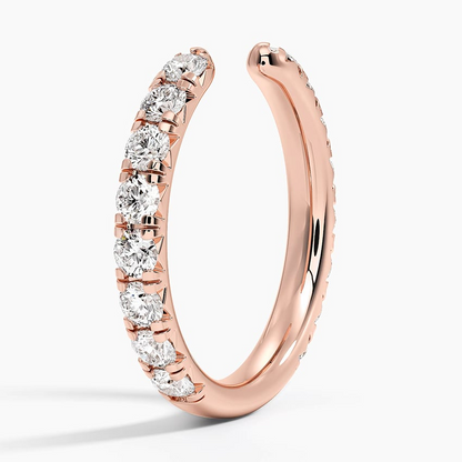 0.88CTW Round Lab Grown Diamond Open Shank Wedding Band