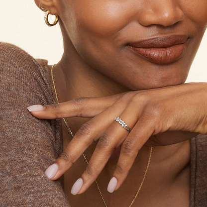 14k Gold Antique Lab Grown Diamond Women's Wedding Band