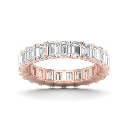 4 CTW Emerald Eternity Lab Grown Diamond Wedding Band