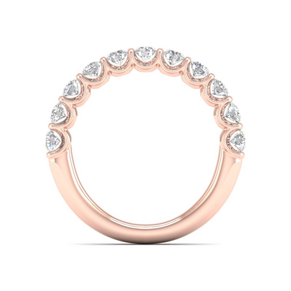 1 CTW Scalloped Channel Set Lab Grown Diamond Anniversary Band