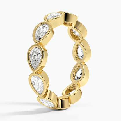 East-West Pear Bezel Eternity Lab Grown Diamond Band
