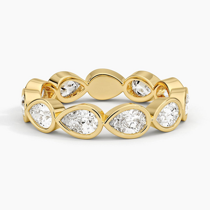 East-West Pear Bezel Eternity Lab Grown Diamond Band
