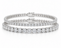 The Riviera Stack - two matched round brilliant diamond tennis bracelets, 6 CTW total
