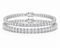 The Monaco Stack - round brilliant and emerald cut diamond tennis bracelet set, 9 CTW