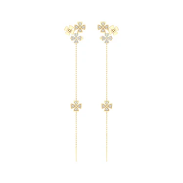 0.30 CTW Lab Grown Diamond Floral Spark Drop Earring