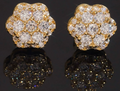 Camellia Gold Moissanite Stud Earrings