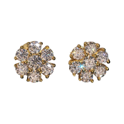 Aster Gold Moissanite Stud Earrings