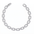 7mm Infinity Moissanite Bracelet - iced-out silver chain link
