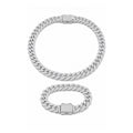 Iced-Out Cuban Link Chain & Bracelet Set