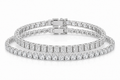 Round & Radiant sterling silver tennis bracelet stack - hero