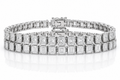 Emerald Cut & Radiant sterling silver tennis bracelet stack - hero
