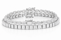 Emerald Cut & Marquise sterling silver tennis bracelet stack - hero