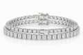 Radiant & Round sterling silver tennis bracelet stack - hero