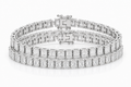 Radiant & Emerald Cut sterling silver tennis bracelet stack - hero