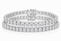 Radiant & Oval sterling silver tennis bracelet stack - hero