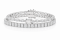 Radiant & Marquise sterling silver tennis bracelet stack - hero