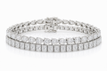 Radiant & Pear sterling silver tennis bracelet stack - hero
