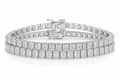 Radiant & Princess sterling silver tennis bracelet stack - hero